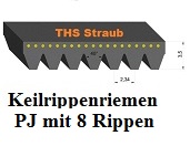 Keilrippenriemen PJ mit  8 Rippen