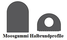 Moosgummi Halbrundprofile