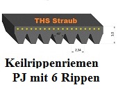 Keilrippenriemen PJ mit  6 Rippen