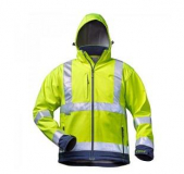 Warnschutz Softshell Jacke mit Kapuze 