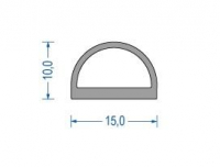 Silikon-Hohlkammerprofil 10x15 mm grau (25 m)