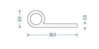 Silikonfahnenprofil transluzent 9x26x2 mm (50 m)