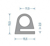 Silikon-Hohlkammerprofil 15,5x15,5x11,5 (25 m)