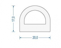 Silikon-Hohlkammerprofil 17x20 mm  (25 m)