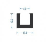 Gummi U-Profil / Fassungsprofil CR (VE 40 m)