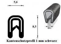 Kantenschutzprofil 1 mm schwarz (100 m)