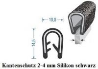 Kantenschutz 2-4 mm Silikon schwarz (100 m)