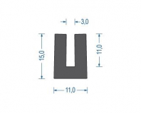 Moosgummi U-Profil schwarz EPDM (50 m)