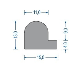 Moosgummi Zargenprofil grau (50 m)