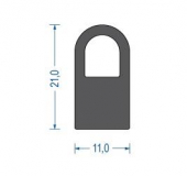 Moosgummi Halbrundprofil Schwarz (50 m)
