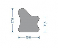 Moosgummi Zargenprofil grau (50 m)