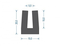 Moosgummi U-Profil schwarz EPDM (25 m)