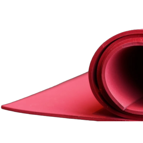 Premium Naturkautschuk RUTEC R1038, rot, 35 � 5 Shore A, stoffgemustert 15mm Rolle