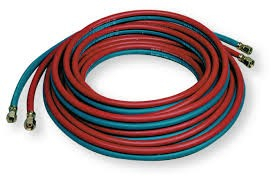 Zwillingsschlauch 6x5/9x3,5 Blau/Rot armiert (Rolle 20 m)
