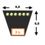 Kupplungsriemen/Keilriemen 3L-330 3/8