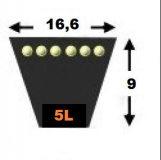 Kupplungsriemen/Keilriemen 5L-390 5/8