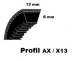 Keilriemen 13 x 585 Li / AX 23 formgezahnt