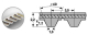 PU flat timing belt 10 T5 500