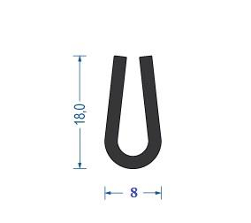 Gummi U-Profil / Fassungsprofil EPDM (VE 100 m)