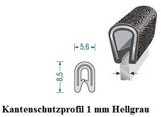 Kantenschutz mit Stahleinlage für 1-2mm Bleche Staubgrau