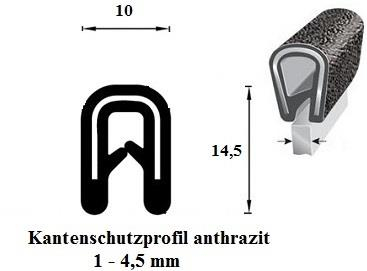 Kantenschutzprofil 1-4,5 mm anthrazit (100 m)
