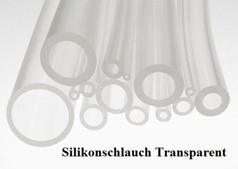 Silikonschlauch transparent 1 Meter, AußenØ 12mm, InnenØ 8mm