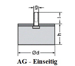 Artikel 68960300 - Metall-Gummipuffer MGA Durchmesser 30mm Höhe