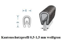 Kantenschutzprofil 0,5-1,5 mm wei�grau (100 m)