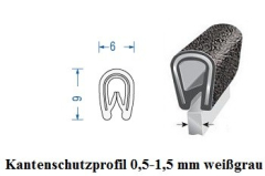 Kantenschutzprofil 0,5-1,5 mm weigrau