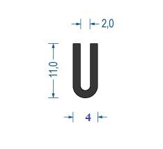 Gummi U-Profil / Fassungsprofil EPDM grau (VE 50 m)