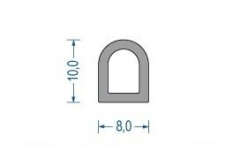 Silikon-Hohlkammerprofil 10x8 mm grau (50 m) Silikon-Hohlkammerprofil 10x8 mm grau (50 m)