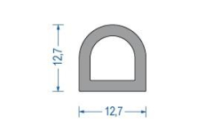 Silikon-Hohlkammerprofil 12,7x12,7 mm grau (25 m) Silikon-Hohlkammerprofil 12,7x12,7 mm grau (25 m)