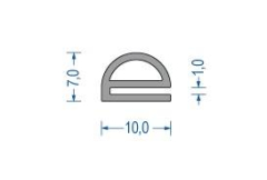 Silikon-Hohlkammerprofil 7x10x1 mm grau (25 m) Silikon-Hohlkammerprofil 7x10x1 mm grau (25 m)