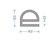 Silikon-Hohlkammerprofil 12x14x2 mm grau (25 m) Silikon-Hohlkammerprofil 12x14x2 mm grau (25 m)
