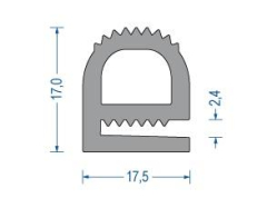 Silikon-Hohlkammerprofil 17x17,5x2,4 mm (25 m) Silikon-Hohlkammerprofil 17x17,5x2,4 mm (25 m)