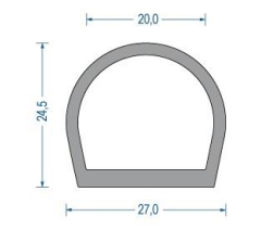 Silikon-Hohlkammerprofil 27x24,5x20 mm (25 m) Silikon-Hohlkammerprofil 27x24,5x20 mm (25 m)