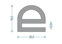 Silikon-Hohlkammerprofil 20x19x3 mm grau (25 m) Silikon-Hohlkammerprofil 20x19x3 mm grau (25 m)