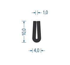 Gummi U-Profil / Fassungsprofil EPDM (VE 200 m)