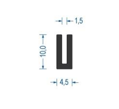 Gummi U-Profil / Fassungsprofil EPDM (VE 50 m)
