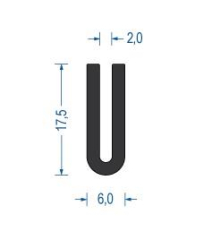 Gummi U-Profil / Fassungsprofil EPDM (VE 50 m)
