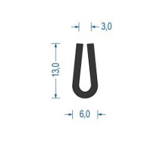Gummi U-Profil / Fassungsprofil EPDM (VE 100 m)
