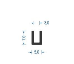 Gummi U-Profil / Fassungsprofil EPDM (VE 100 m)