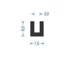 Gummi U-Profil / Fassungsprofil EPDM (VE 100 m)