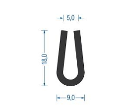 Gummi U-Profil / Fassungsprofil EPDM (VE 100 m)