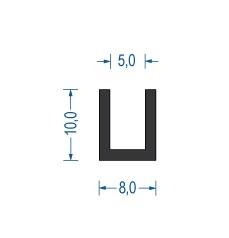 Gummi U-Profil / Fassungsprofil EPDM (VE 100 m)