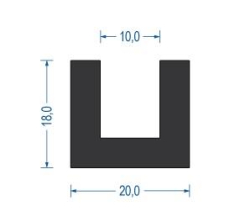 Gummi U-Profil / Fassungsprofil EPDM (VE 30 m)