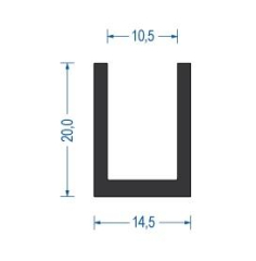 Gummi U-Profil / Fassungsprofil EPDM (VE 50 m)