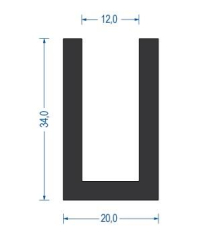 Gummi U-Profil / Fassungsprofil EPDM (VE 25 m)