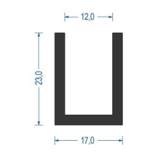 Gummi U-Profil / Fassungsprofil EPDM (VE 50 m)