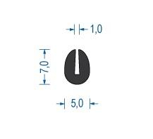 Silikon U-Profil 7x5x1 mm schwarz (50 m) Silikon U-Profil 7x5x1 mm schwarz (50 m)